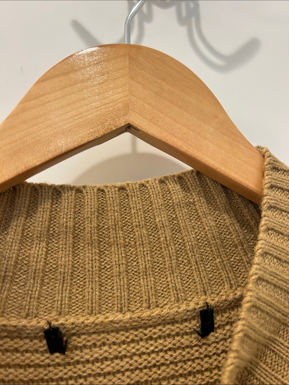 Women’s Ribbed Mock-Neck Sweater in Camel - Picture 7 of 10